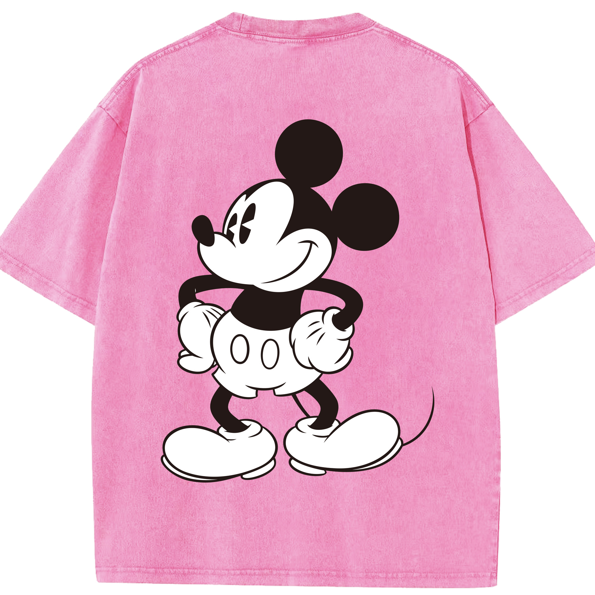 （画像用） ミッキーマウス Mickey Mouse 綿100% ヴィンテージ風 半袖Tシャツ（背面プリント）